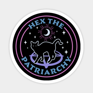 Hex The Patriarchy Feminist Witch Halloween Cat Gothic Goth Magnet